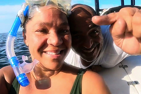Hunting for spiny lobsters in  Miami Dade County lobster season